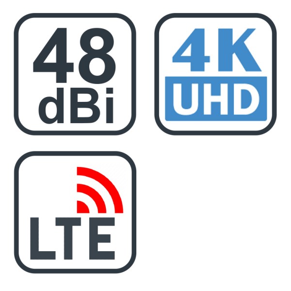 JADE 2 Zunanja antena za DVB-T/T2 I 48dBi I LTE filter