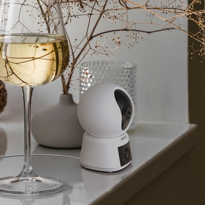 P3TT 3MP UHD Notranja kamera z dvema objektivoma, vrtenjem in nagibanjem, 2,4 GHz in 5 GHz, dvopasovna WiFi