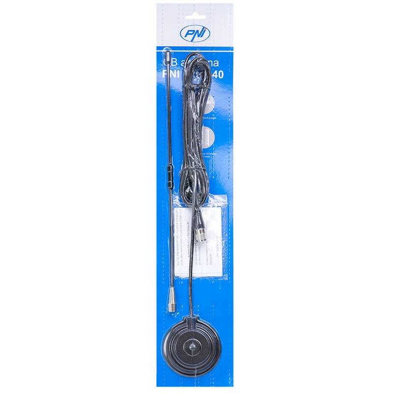 CB PNI Extra 40 antena, z vključenim magnetom, dolžina 45 cm, 30W, 26-30MHz, SWR 1.0, fiberglas