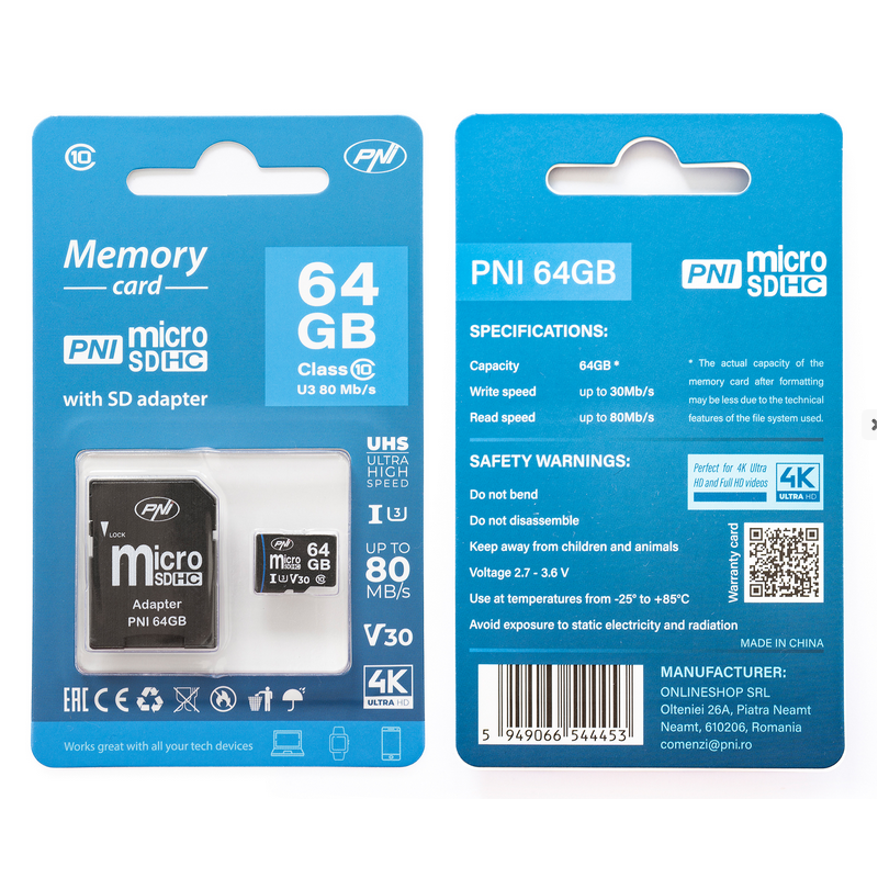 Spominska kartica  microSD 64GB (slika je simbolična)