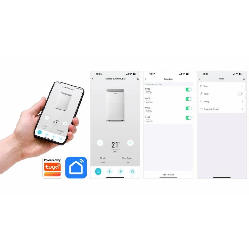 Pametna prenosna klimatska naprava Salente SummerICE12 12000 BTU, Wifi