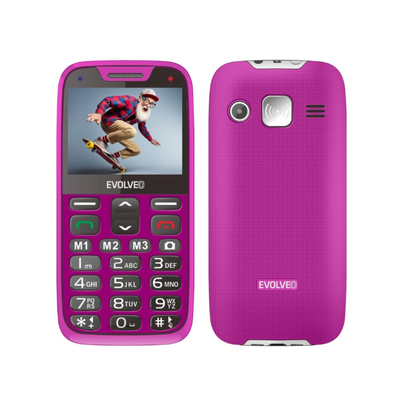 GSM aparat EasyPhone XR - Roza + polnilec