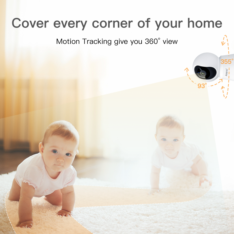 P2T nadzorna kamera, notranja,3MP UHD, varuška, Arenti