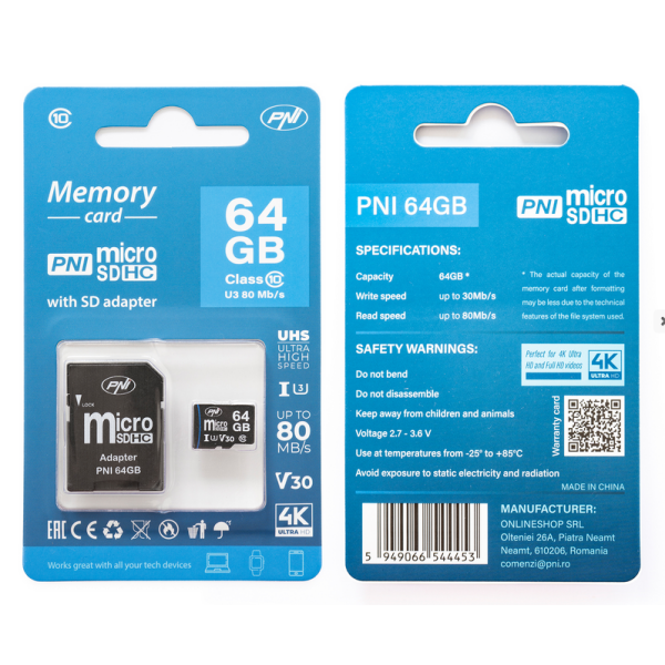 Spominska kartica  microSD 64GB (slika je simbolična)