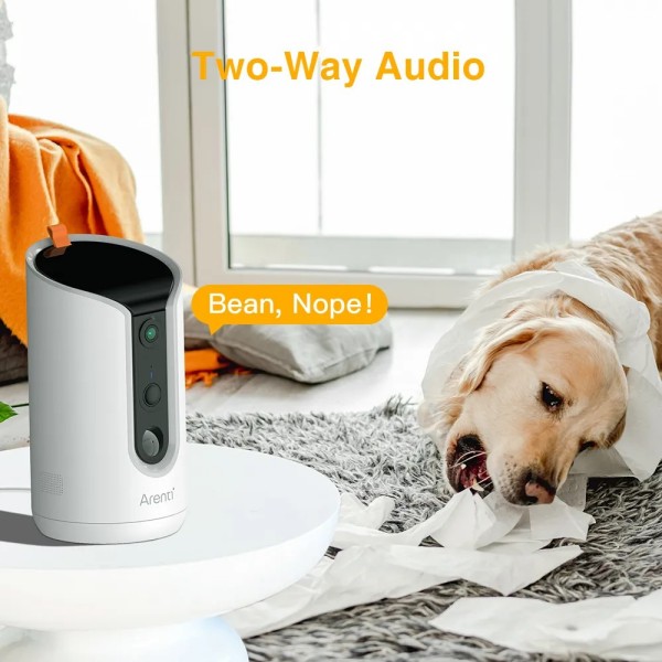 Petcam1T Kamera za priboljške za pse z dvopasovnim Wi-Fi-jem 2,4 in 5,8 GHz