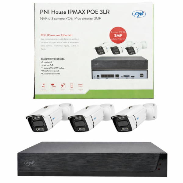 PNI Videonadzor IPMAX POE 3 + 3 kamere