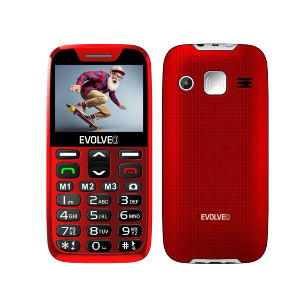 GSM aparat EasyPhone XR, rdeče barve + polnilec