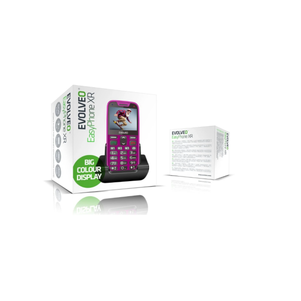 GSM aparat EasyPhone XR - Roza + polnilec