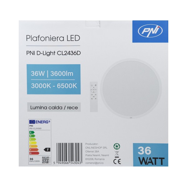 LED stropna svetilka PNI D-Light CL2436D 36W