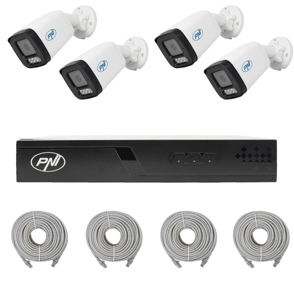 PNI Videonadzorni paket IP710/4xPNI IP515J 5MP kamere in 4xUTP CAT6 kabla 20m