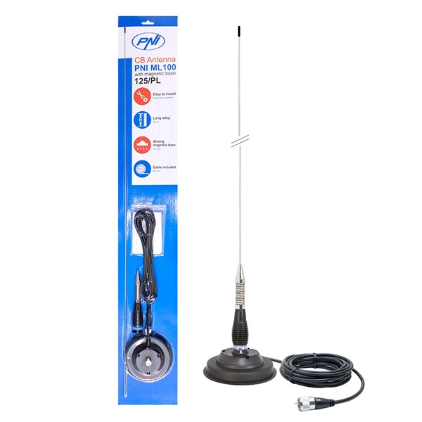 Antena CB PNI ML100, dolžina 100 cm, 26-30MHz, 250 W, magnet 125 mm