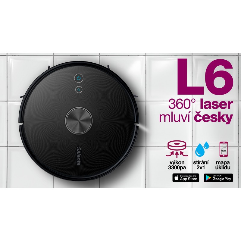 Salente L6 – robotski sesalnik z lasersko navigacijo in mokrim brisanjem