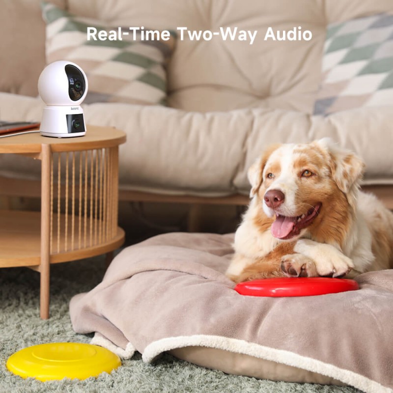 P3TT 3MP UHD Notranja kamera z dvema objektivoma, vrtenjem in nagibanjem, 2,4 GHz in 5 GHz, dvopasovna WiFi