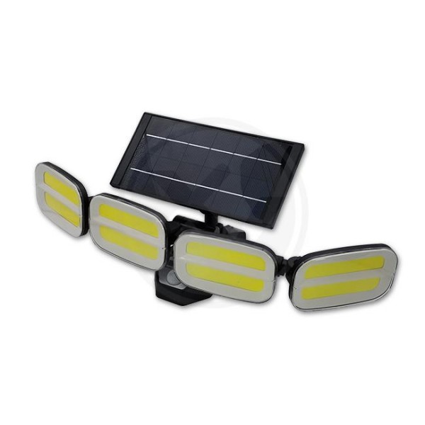 Solarni LED reflektor IP65 4xCOB PIR daljinski upravljalnik