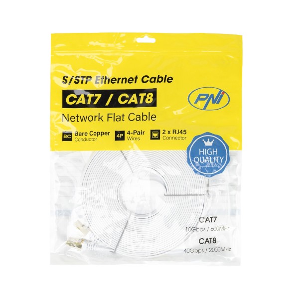 Ploščati omrežni kabel S/STP CAT7/CAT8 15m