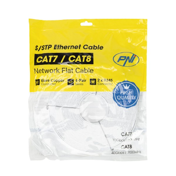 Ploščati omrežni kabel S/STP CAT7/CAT8 20m